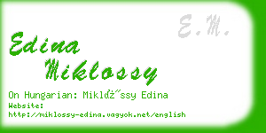 edina miklossy business card